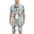 thumbnail image 5 of joogoo Men's Pajama Set Penguins and Snow V-Neck Pj Shorts Set 2 Piece Loungewear Sleepwear XXL, 5 of 7