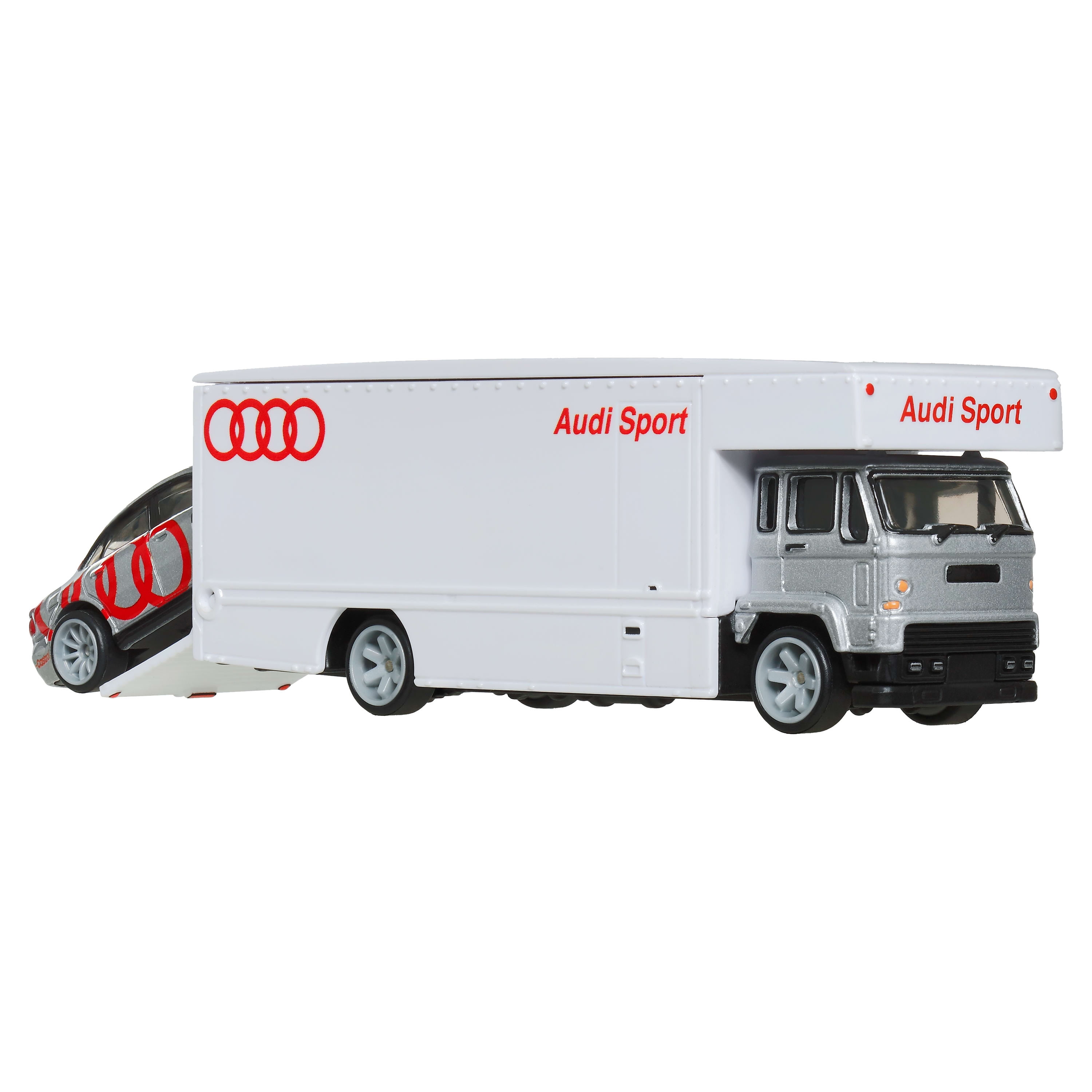 Hot Wheels Team Transport Truck & Race Car, Gift for Racing Collectors