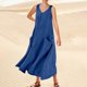 thumbnail image 1 of WILLBEST Vestido Corto De Verano Para Mujer, Color Liso, Sin Mangas, Cuello En V, Elegante, Holgado, Informal, Largo, Con Bolsillos, Cómodo Y Elegante Para Uso Diario., 1 of 3