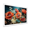 thumbnail image 2 of Designart "Reverie of Poppies Red and Green I" Floral Framed Wall Art Decor - Traditional Red Poppies Entryway Framed Wall Art Print, 2 of 6