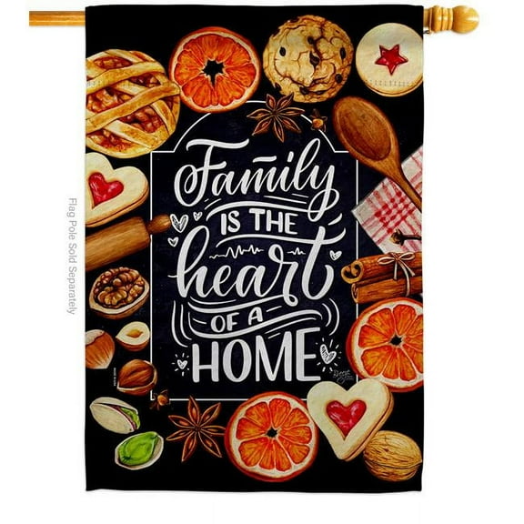 Breeze Decor H100076-BO 28 x 40 in. Family is Heart Sweet Life Expression Double-Sided Decorative Vertical House Flags - Decoration Banner Garden Yard Gift
