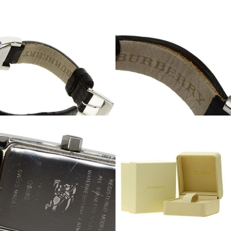 Pre Owned Burberry 14000L Square Face Watch Stainless Steel Leather Women s Good Walmart