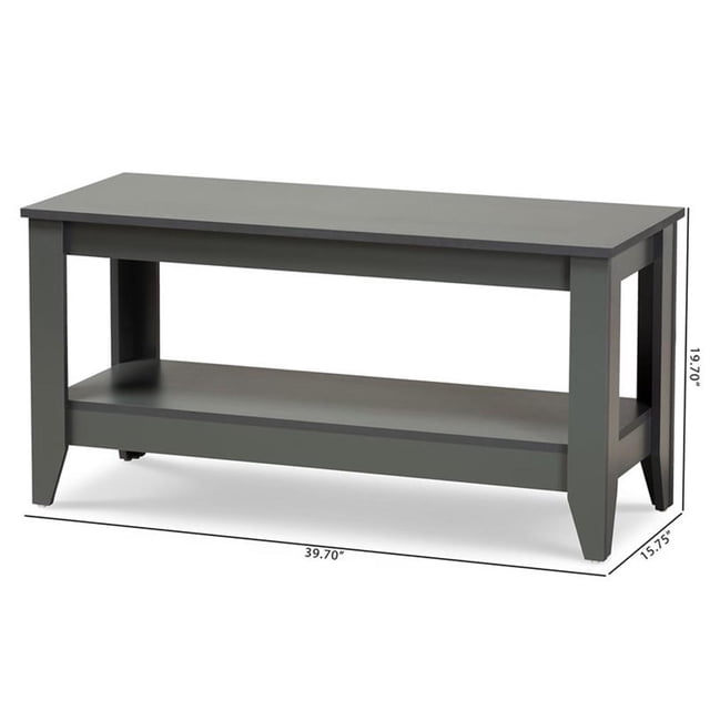 Baxton Studio Elada Table Basse Moderne et Contemporaine avec une Étagère, Gris