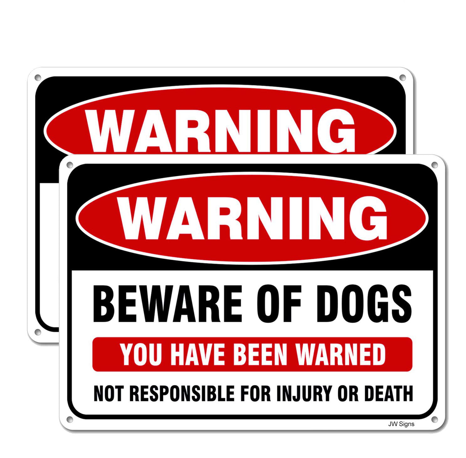 4 SIGN SET "BEWARE OF DOG" 10" x 7" WARNING SIGN METAL 