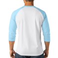thumbnail image 4 of Men's T Shirts 3/4 Sleeve Button Henley Neck Color Block Pullover Tops Lightweight Classic Slim Fit Workout Basic Tees Z002-White XXL, 4 of 6