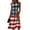 Beige, variant on Women's Independence Day 250 Years Anniversary Patriotic Dress Sleeveless Round Neck Casual Plaid and Floral Print Midi Length Comfortable Fit 4th of July USA Flag Summer Dress Beige L
