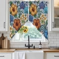 thumbnail image 3 of Swag Valance Curtains for Windows, Boho Colorful Floral Light Filtering Kitchen Curtains with Rod Pocket, Spring Flowers Vintage Abstract Art Window Treatment Valances for Living Room, 36x45 - 2 PCS, 3 of 9