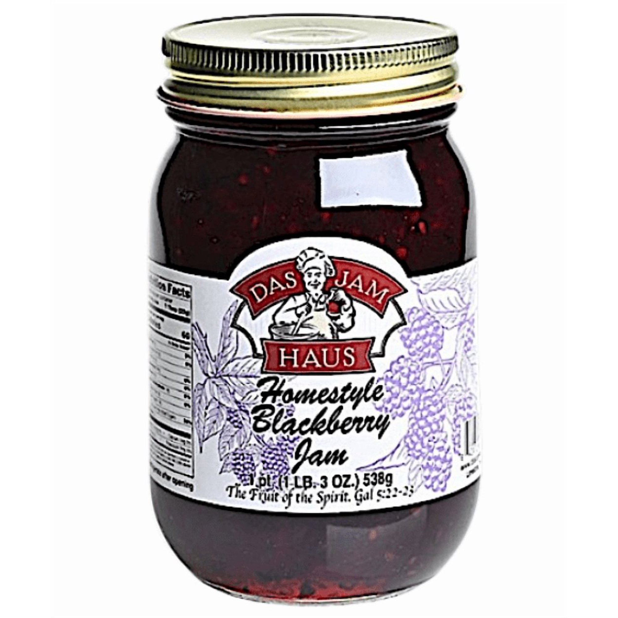 Das Jam Haus Blackberry Homestyle Jam, 16 oz Pint Jar