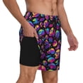 thumbnail image 2 of Balery Skull rainbow star mushroom Mens Swim Trunks Swim Shorts for Men Quick Dry Inseam Beach Shorts with Compression Liner Pocket-3X-Large, 2 of 9