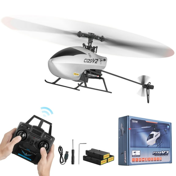 VEVOR RC Helicopter, 2.4GHz Single Propeller Remote Control Helicopter with Gyro, 4-Channel RC Airplane for Beginner, 39 Min Flight Time, One-Key Takeoff/Landing, Toys for Kids Ages 8 and up