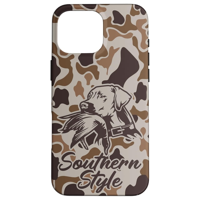 Funda de teléfono Duck Hunters With Dog Old School Camo para iPhone 16 Pro Max