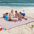 thumbnail image 5 of Light Pink Extra Large Picnic Beach Blanket Waterproof Sand Proof Portable Outdoor Mat 60x80, 5 of 9