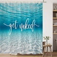 thumbnail image 3 of Get Naked Ocean Shower Curtain Blue Teal Water Nature Tropical Underwater Sea Nautical Funny Beach Bathroom Decor with Hook, 3 of 7