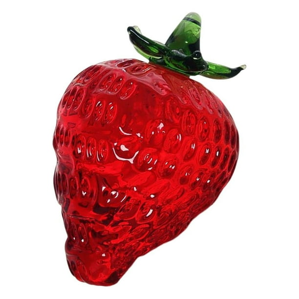 Figura decorativa de cristal moderna, coleccionable, arte y artesanía para dormitorio. Fresa 5cmx7cm