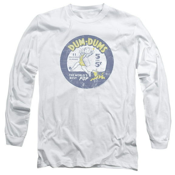 Dum Dums/Pop Parade Long Sleeve Adult 18/1 T-Shirt White