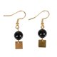 thumbnail image 1 of CHAO Pendientes redondos de cristales y grava, accesorios elegantes y encantadores para las orejas para ir de compras, obsidiana, 1 of 5