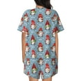thumbnail image 6 of Fuzoiu Snowflake Christmas gnome Print Women's Short-Sleeved Pajama Set,Lounge Sleepwear Set,Womens Pajama Sets 2 Piece,Button-Up Top and Shorts with Pockets-XX-Large, 6 of 7