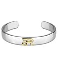 thumbnail image 1 of Alamode LO3628-6.75 Women Reverse Two-Tone White Metal Bangle with Top Grade Crystal in Clear - 6.75 in., 1 of 1