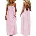 thumbnail image 2 of Tauxra Sundress for Women, Spaghetti Strap, Backless, Long Maxi, A-Line Flowy Casual Dress with Adjustable Straps, Summer, 2 of 7