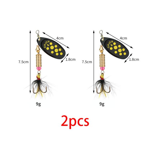 Señuelo de Pesca giratorio de 1/2 piezas, cebo duro de Metal con lentejuelas, anzuelos de pluma, 3,5g/4,5g/7g/9g/12g