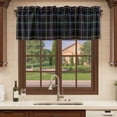 thumbnail image 6 of 2 Pack Valances for Window, Black Geometric Short Curtains for Kitchen Bedroom Living Room, Vintage Grid Plaid Colorful Lines Rod Pocket Small Window Treatment Valance Drapes 60 x 18 Inch, 6 of 8