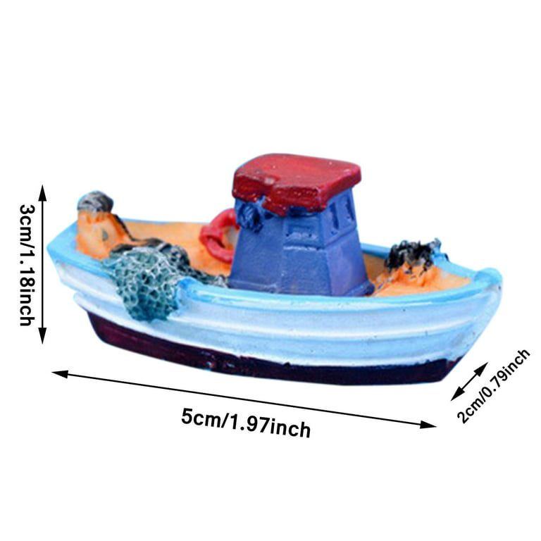 WOXINDA Miniature Mini Boat Model Fishing Ship Toy DIY Craft Home Tabletop  Decoration