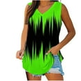 thumbnail image 2 of Tank Tops for Women under $5 Sleeveless V-Neck Basic Casual Flowy Summer T-Shirt Green L, 2 of 5