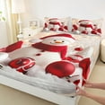 thumbnail image 3 of jejeloiu Cartoon Xmas Snowman Twin Sheet Sets,Happy New Year Twin Fitted Sheet,Merry Christmas Flat Sheet For Kids,Super Cozy Room Decor,3-Piece, 3 of 7