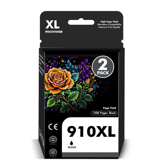 910 XL Ink 910XL Cartridge Compatible for HP officejet 8012 8013 8015 8022 8025 8028 8035 (Black 2pack)