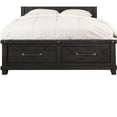 thumbnail image 4 of Benjara Liu Full Storage Bed, Crossed Panel Headboard, Dark Gray Wood, 2 Drawers, 4 of 5