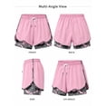 thumbnail image 6 of Women’s 2-in-1 Workout Shorts, High Waisted Athletic Running Shorts with Built-in Liner Pocket, Nylon Spandex Quick Dry Gym Yoga Training Shorts, 6 of 6