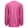 thumbnail image 3 of Women's Side Slit Button Detail Round Neck Sweatshirt, Autumn Winter Solid Color Casual Long Sleeve Pullover Top with Soft Cotton Polyester Blend for Comfortable Relaxed Fit and Street Fashion, 3 of 8