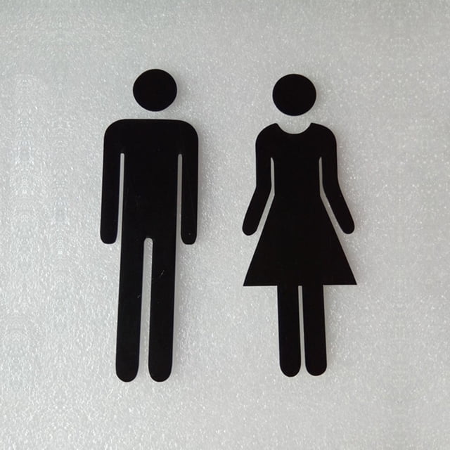 Lefu 1 Pair Self-adhesive Acrylic Men&Woman WC Door Sign Washroom Signage Sticker