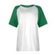 thumbnail image 2 of Tops de Cuello Redondo para las Mujeres en Contraste Impreso Suéter de Manga Corta Top de Moda, Blusa Casual Ligera para Diario, 2 of 5