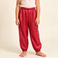 thumbnail image 3 of Hip Hop Dance Pants for Kids Sequin Sparkly Loose Fit Streetwear Trousers Perfect for Performances and Casual Red 2-3Years, 3 of 5