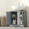 thumbnail image 6 of HOMCOM Under Sink Bathroom Cabinet with 2 Doors and Shelf, Pedestal Sink Bathroom Vanity Furniture, Gray, 6 of 9