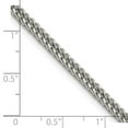 thumbnail image 3 of Auriga Fine Jewelry Stainless Steel Polished 3.2mm 24" Square Wheat Chain for Men, 3 of 4