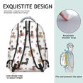 thumbnail image 5 of Dachshund and Rose White Pattern Backpack for School, Cute School Bag with Adjustable Shoulder Straps and Padded Back, 15.3"x11"x7.1", 5 of 5