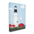 thumbnail image 2 of Stupell Industries Tower Port Lighthouse Coastal Architectural Beacon Red House,30 x 40, Design by Emily Cromwell, 2 of 5