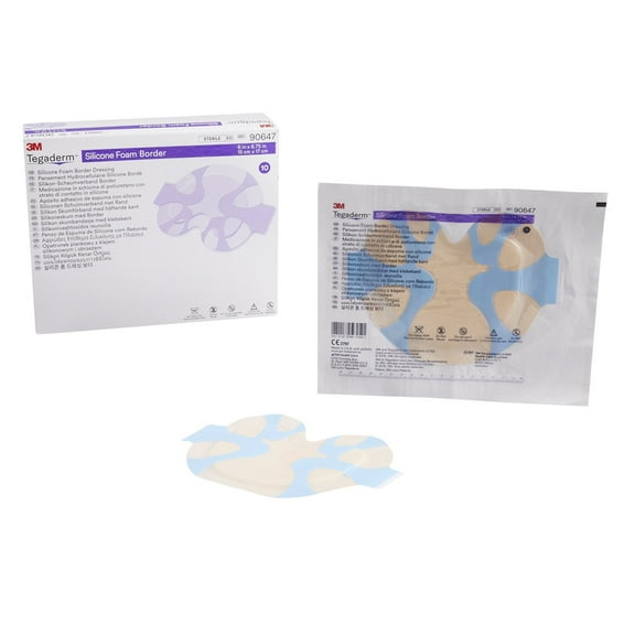 3M Tegaderm Silicone Foam Dressing, 6 x 6-3/4 Inch Sacral, 3M 90647, 1 Count