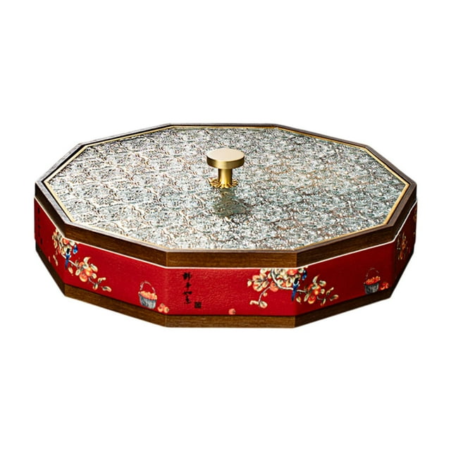 Caja de servicio dividida, contenedor para refrigerios, fiesta, festival de primavera, boda, almacenamiento de alimentos Rojo
