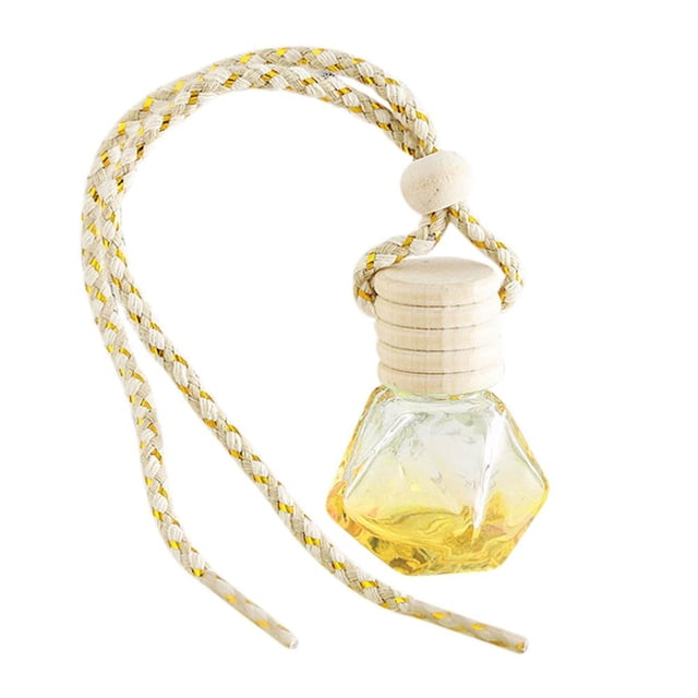Feltree Pack Hanging Car Freshener Perfume Diffuser, Empty Refillable Colorful Glass Diffuser Oil Aromatherapy Fragrances Pendant Vials