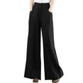 thumbnail image 3 of ZANZEA Women Casual Elastic Waist Wide Leg Trousers Business Work Long Pants, 3 of 3