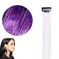 thumbnail image 1 of 50cm Synthetic Sparking Shiny Hair Tinsel Hair Extensions Hair Clip Extensions, 1 of 6