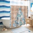 thumbnail image 6 of No Hook Shower Curtain, Coastal Christmas Trees Shower Curtains for Bathroom with See Through Top Window, Winter Snowflakes Corals Wood Grain Waterproof & Washable Bath Curtain Stall 48"x72", 6 of 9