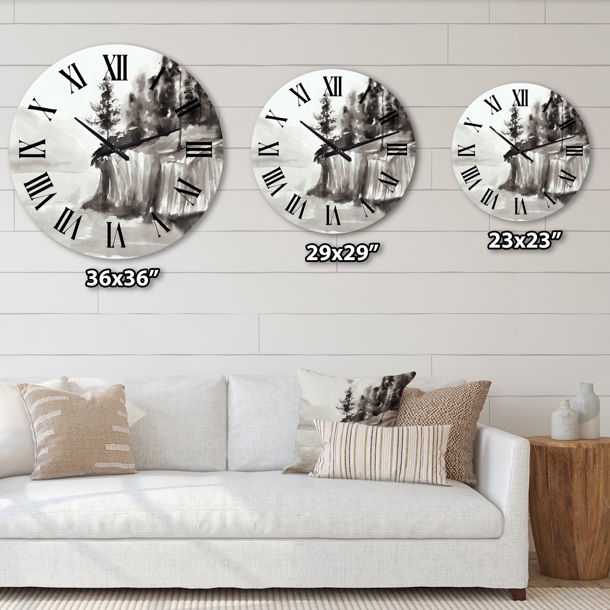 Designart 1 in Quartz Coastal Wall Clock