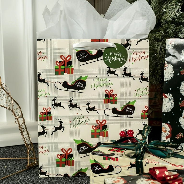 Holiday Gift Wrap Bags with Tissue Paper for Christmas (8 x 10 x 4.7 i –  BrightCreationsOfficial