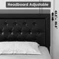 thumbnail image 3 of Homfa King Size Bed Frame with 2 Drawers, PU Leather Upholstered Platform Bed with Adjustable Button Headboard, Black, 3 of 12