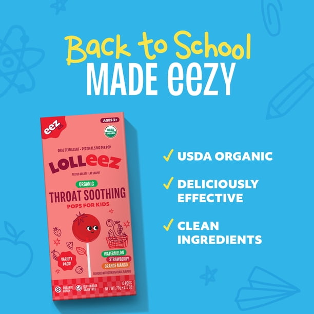 Lolleez by EEZ Co. Organic Throat Soothing Variety Pack Lollipops