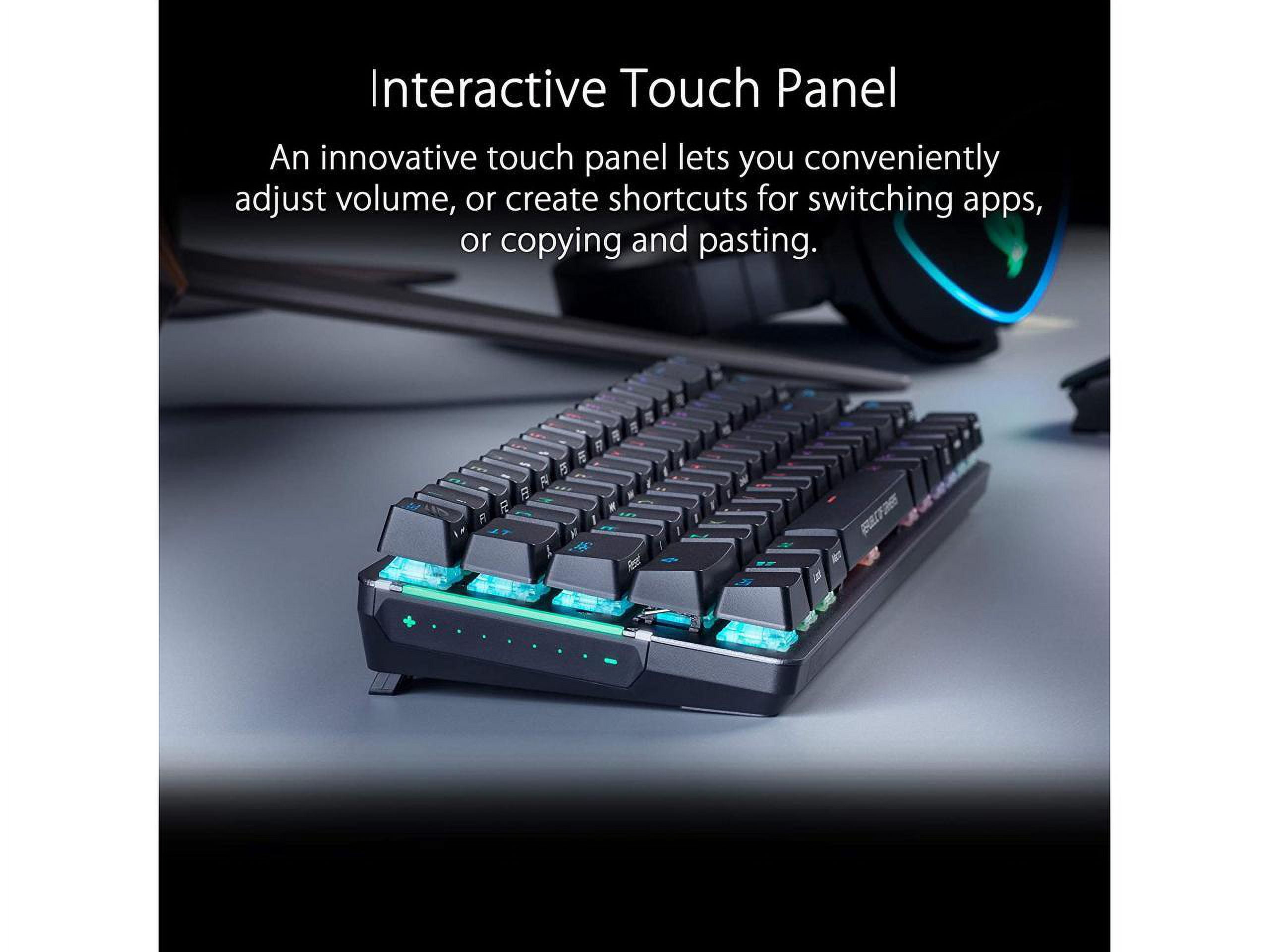 ASUS ROG Falchion NX 65% Wireless RGB Gaming Mechanical Keyboard | ROG NX Brown Tactile Switches, PBT Doubleshot Keycaps, Wired / 2.4G Hz, Touch Panel, Keyboard Cover Case, Macro Support